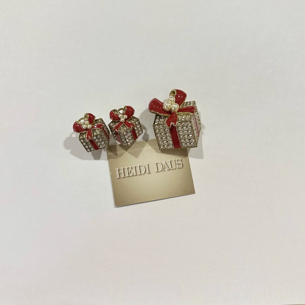 Heidi Daus Present Earrings and Brooch